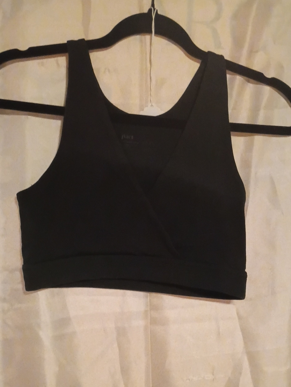 Black V-Neck Sports Bra - Women's Supportive Activewear